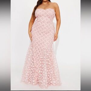 Blush Floral Maxi Gown